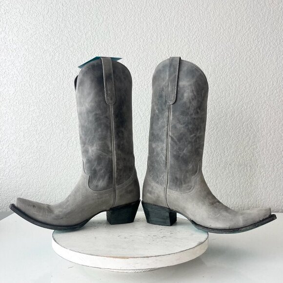 Lane EMMA JANE Womens Cowboy Boots 9.5 Gray Leather Western Cowgirl Mid Calf - Picture 9 of 13